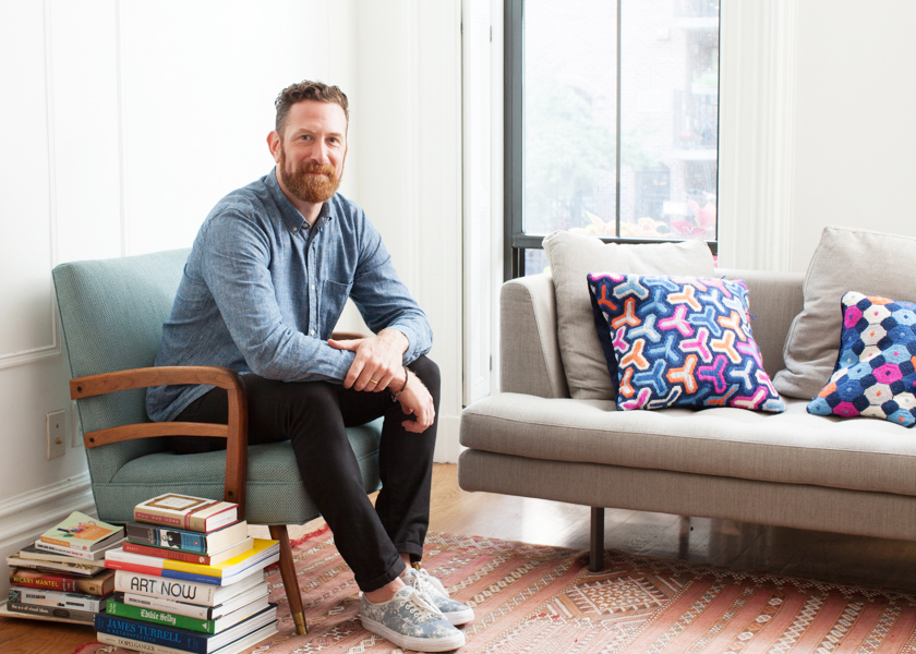 David Schwarz, co-founder and creative partner at HUSH in NYC, at home in Brooklyn.